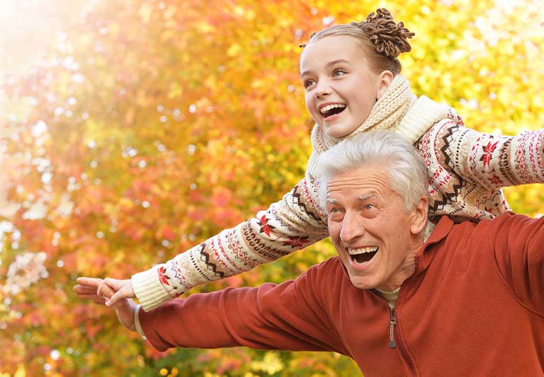 Senior playing with grandaughter